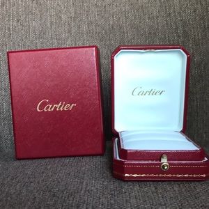 Cartier *rare* double ring box and exterior box